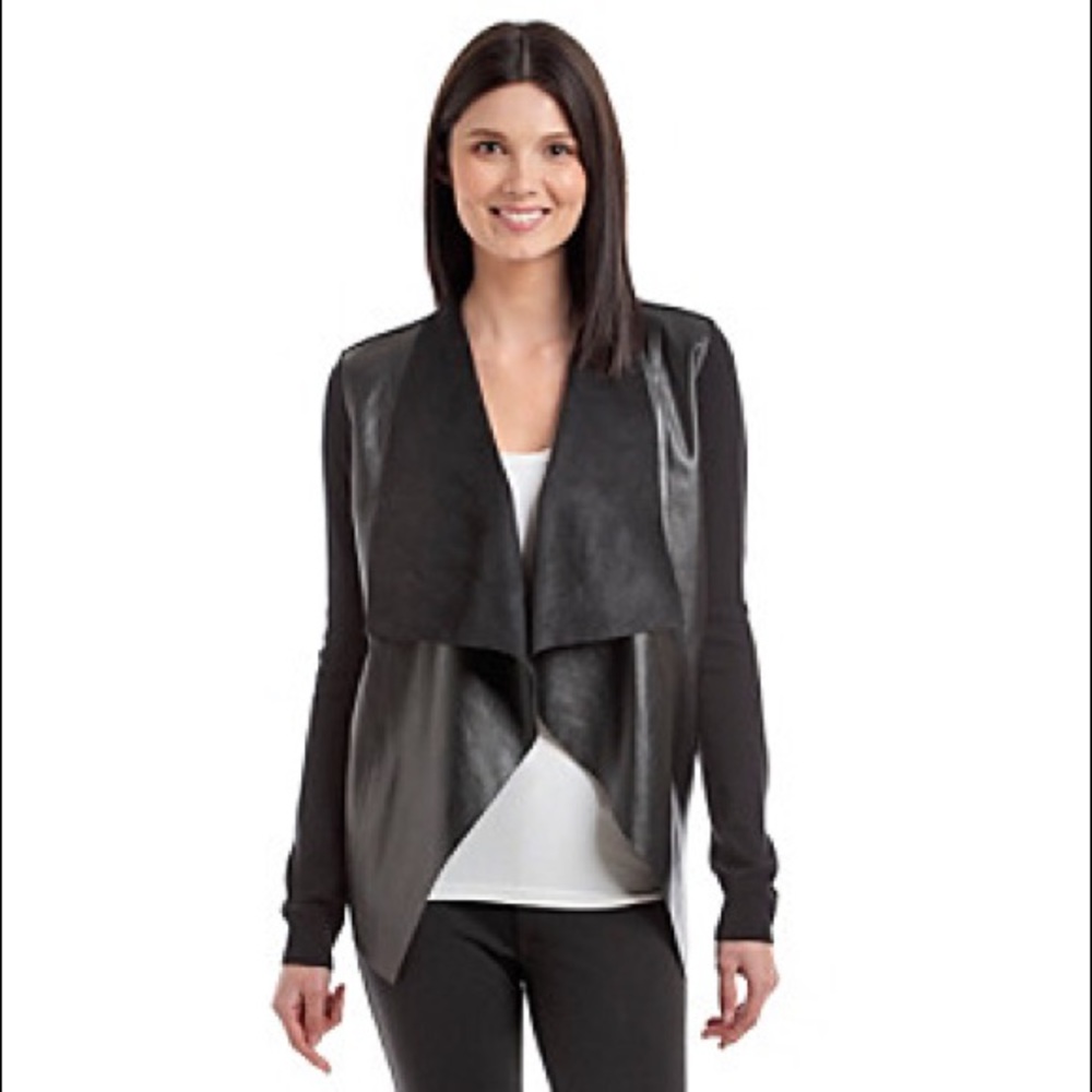 Michael Kors Leather Drape Front Sweater